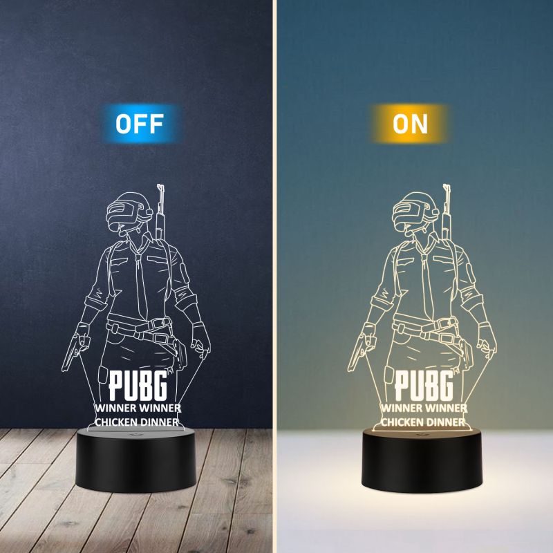 PUBG Led Night Lamp with Warm White Color Gift For PUBG Lover & Game Room Decor